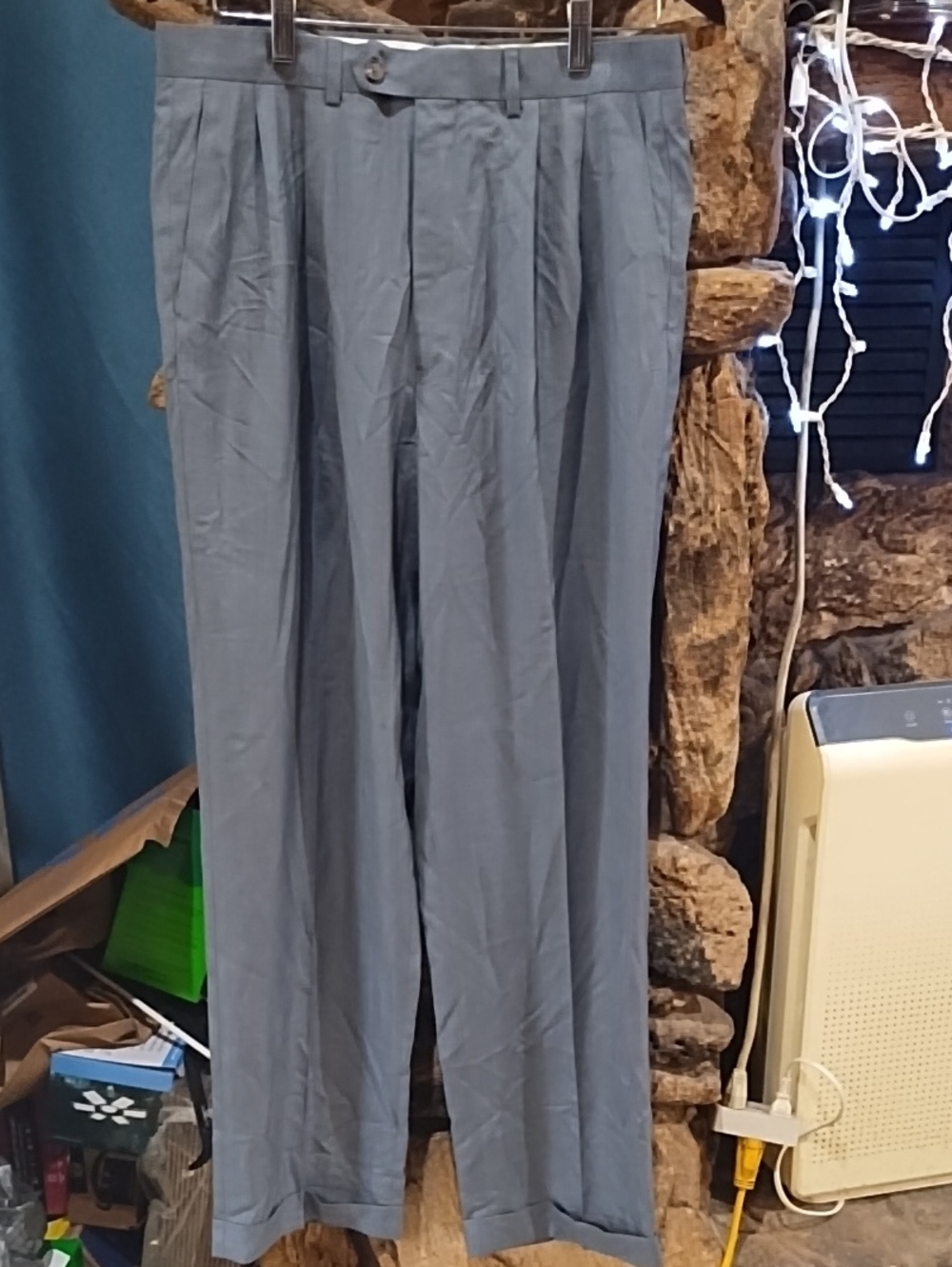 Ralph Lauren Men's Pleated Dress Pants - Slate Blue